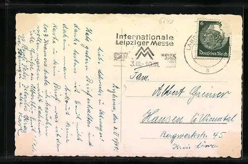 AK Landau, Neues Postamt in der strasse