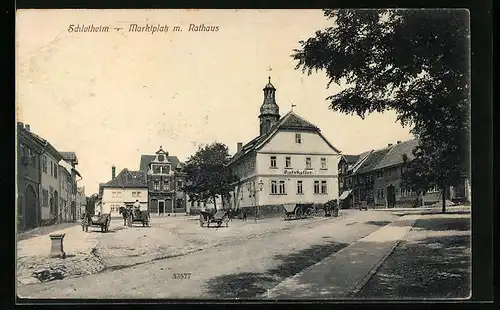AK Schlotheim, Marktplatz mit Rathaus