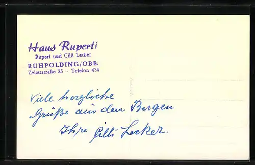 AK Ruhpolding, Hotel Haus Ruperti, Zellerstrasse 24