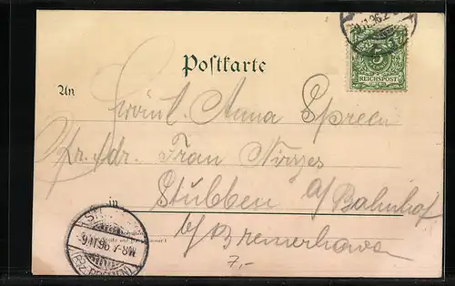 Lithographie Bremen, Rathaus, Rolandssäule