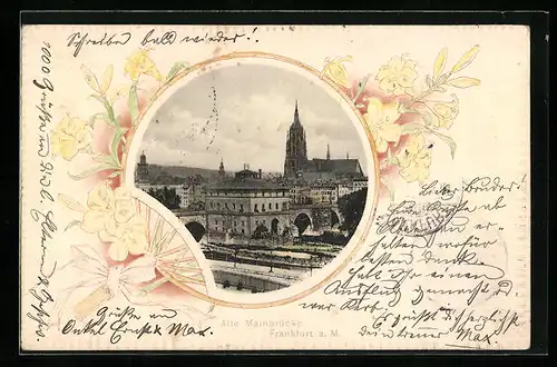 Präge-AK Frankfurt /Main a . M., Alte Mainbrücke