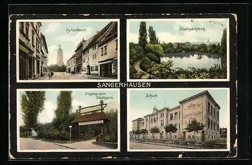 AK Sangerhausen, Kylischestr., Stadtparkteich