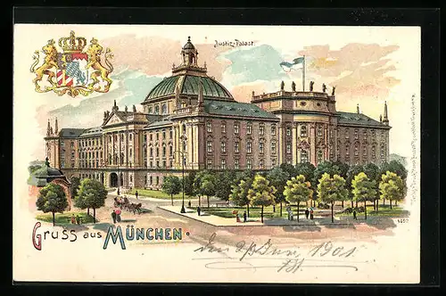 Lithographie München, Justiz-Palast