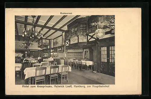 AK Hamburg-Neustadt, Hotel zum Kronprinzen, Restaurant