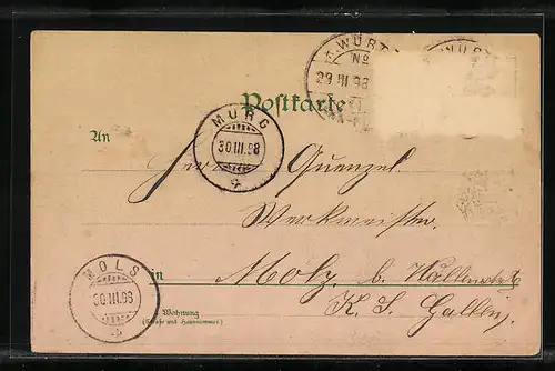 Lithographie Hohenasperg, Ortsansicht, Festungshof, Rathaus und Haus Stadt Asperg