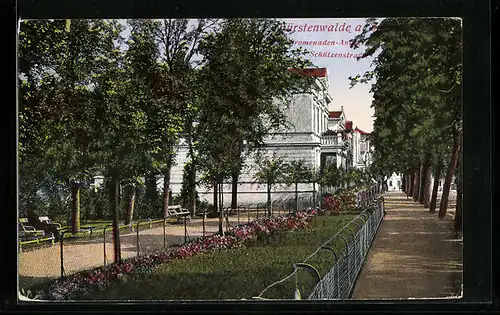 AK Fürstenwalde /Spree, Promenaden-Anlage in der Schützenstrasse