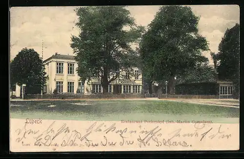 AK Lübeck, Restaurant Pockenhof, Frontansicht
