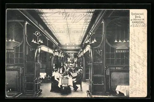 AK Hamburg-Neustadt, Restaurant Bock, Gr. Bleichen 38, Innenansicht