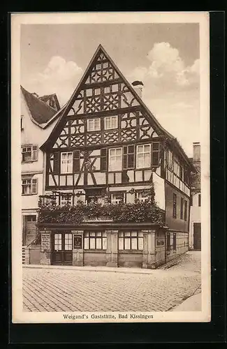 AK Bad Kissingen, Weigands Gaststätte, Strassenansicht