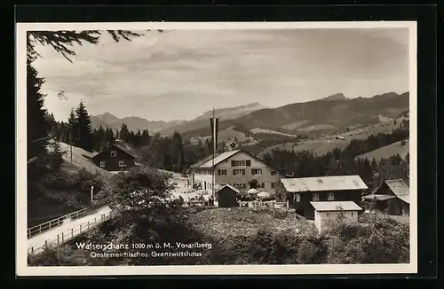 AK Vorarlberg, Walserschanz, Österreichisches Grenzwirtshaus