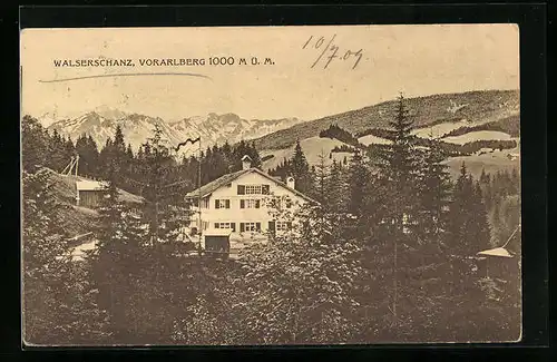AK Vorarlberg, Walserschanz, Österreichisches Grenzwirtshaus