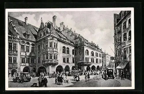 Künstler-AK München, Partie vom Hofbräuhaus