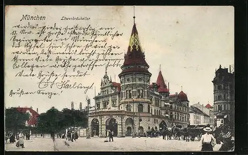 AK München, Partie vom Löwenbräu-Keller