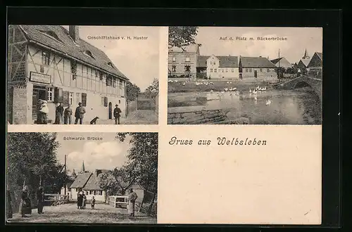 AK Welbsleben, Geschäftshaus von H. Huster, Schwarze Brücke