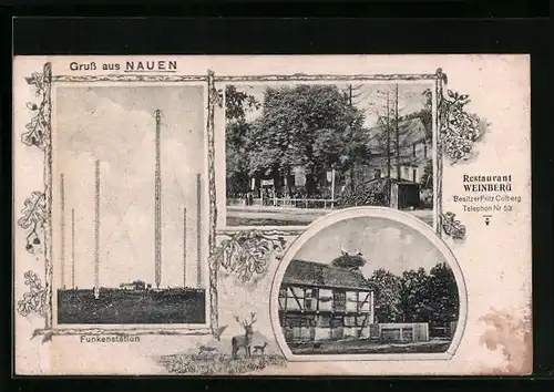 AK Nauen, Restaurant Weinberg, Funkenstation