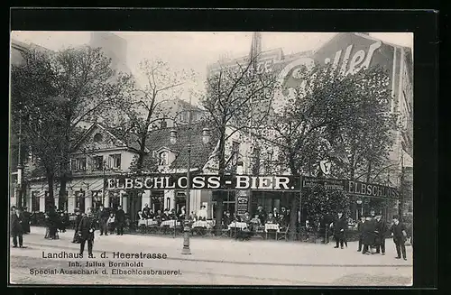 AK Hamburg-St. Pauli, Gasthof Landhaus an der Heerstrasse, Feldstrasse Ecke Glacisstrasse