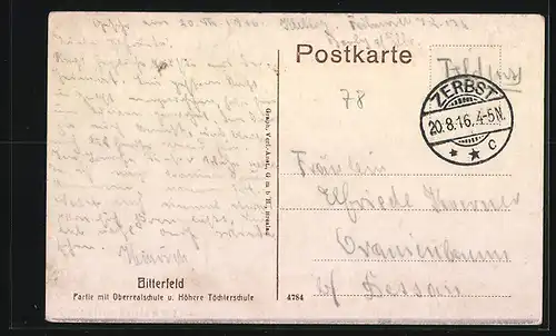 AK Bitterfeld, Partie mit Oberrealschule und Höherer Töchterschule