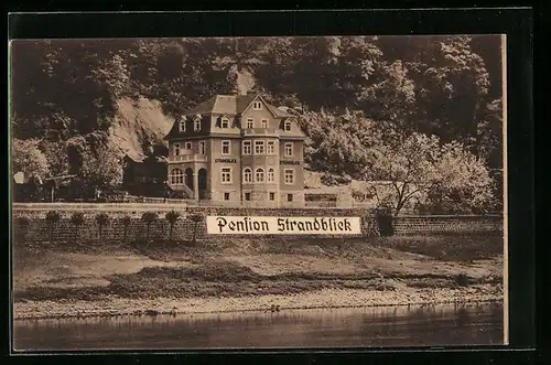 AK Rathen a. d. Elbe, Pension Strandblick