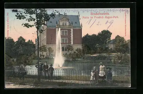AK Bischofswerda, Partie im Friedrich August Park