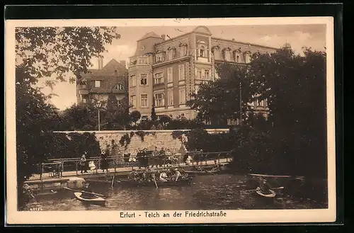 AK Erfurt, Teich an der Friedrichstrasse