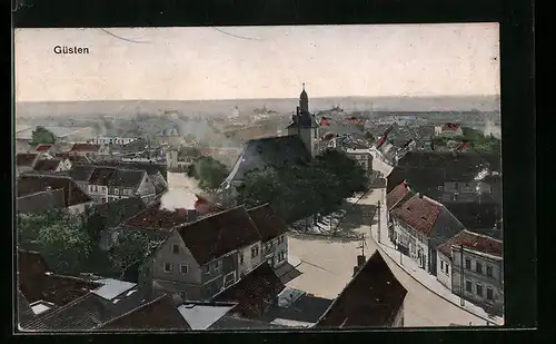 AK Güsten, Ortsansicht mit Kirche