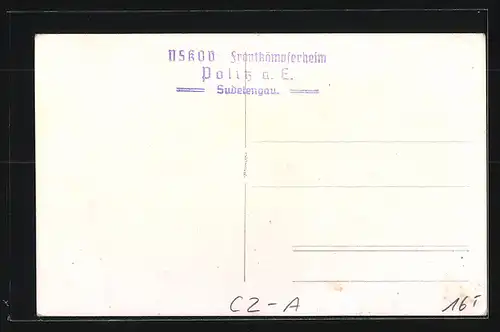 AK Politz /Elbe, NSKOV Frontkämpferheim, Gebäudeansicht