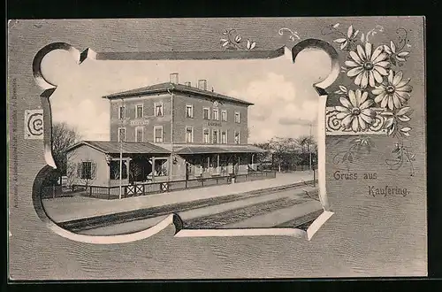 AK Kaufering, Bahnhof, Passepartout