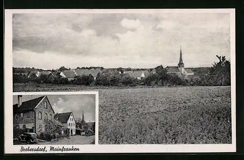 AK Brebersdorf / Mainfranken, Gasthaus zu den drei Kronen, Panorama