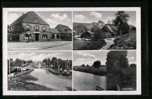 AK Rade, Gasthof der Marschen, Inh.: Fritz Morisse, Partie am Deich