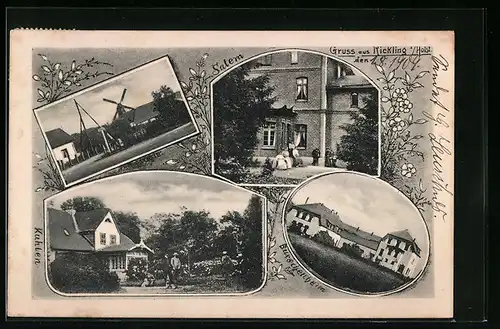 AK Rickling, Salem, Kuhlen, Windmühle, Burschenheim