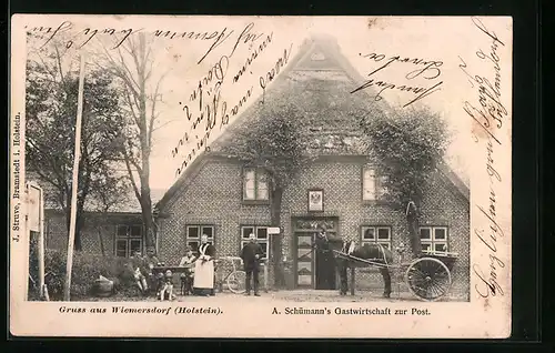 AK Wiemersdorf, A. Schümann`s Gasthaus zur Post