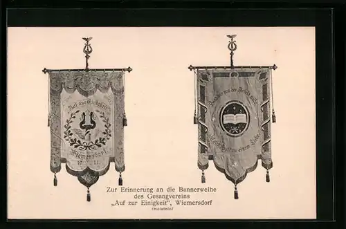 AK Wiemersdorf / Holstein, Zur Erinnerung an die Bannerweihe des Gesangsvereins 1911, Auf zur Einigkeit