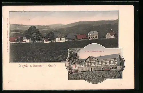 AK Seyde bei Hermsdorf, Erbgerichts-Gasthof, Teilansicht
