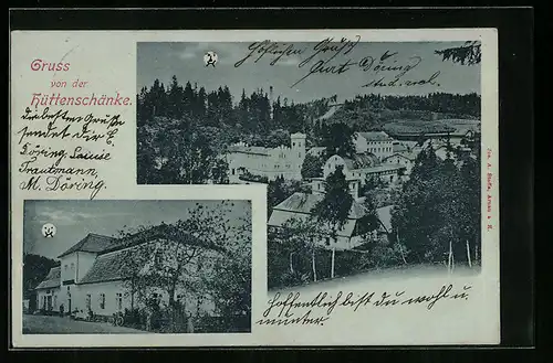 Mondschein-AK Reichenau, Gasthaus Hüttenschänke, Teilansicht