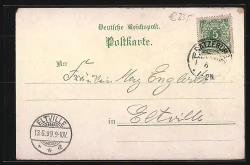 Lithographie Ratzeburg, Meyers Sommer-Etablissement Bäck