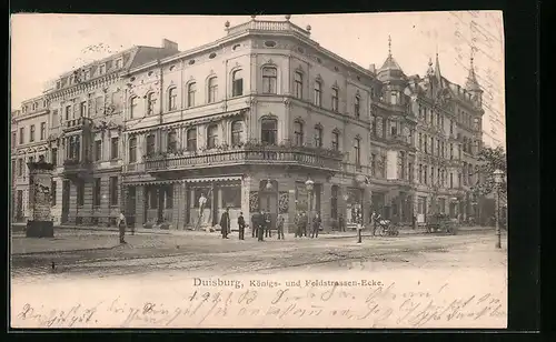 AK Duisburg, Königs- und Feldstrassen-Ecke