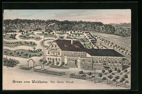 AK Hamburg-Harburg, Gasthaus Waldkater von H. Wendt
