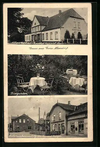AK Gross Niendorf, Albert Rickerts Gasthof, Kolonialwaren von Heinrich Tiedgen