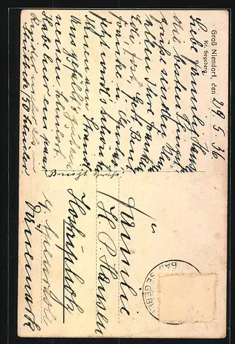 AK Gross Niendorf, Albert Rickerts Gasthof, Kolonialwaren von Heinrich Tiedgen