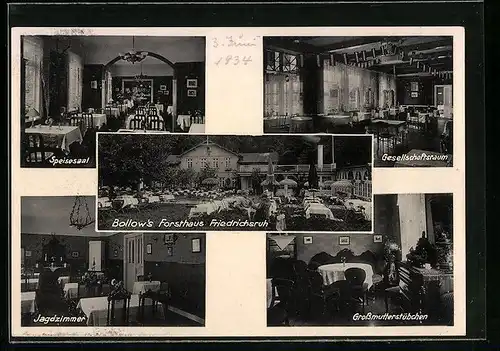 AK Friedrichsruh, Gasthaus Bollows Forsthaus, Jagdzimmer, Grossmutterstübchen
