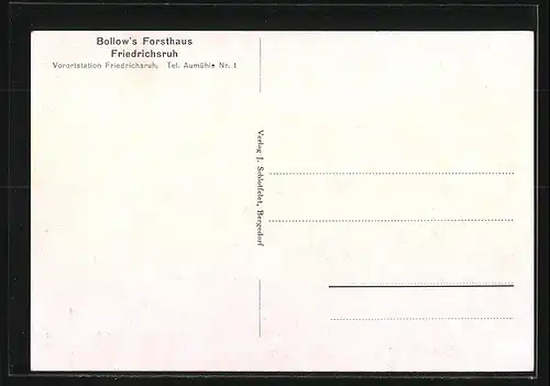 AK Friedrichsruh, Gasthaus Bollows Forsthaus, Jagdzimmer, Grossmutterstübchen