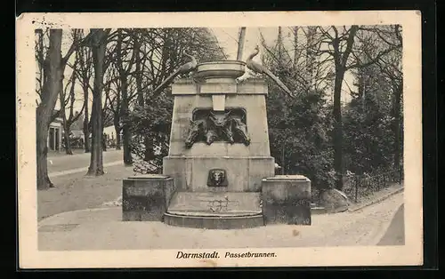 AK Darmstadt, Ansicht Passetbrunnen