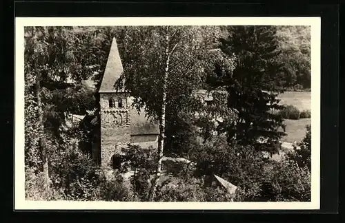 AK Kirchähr, Kirche aus der Vogelschau