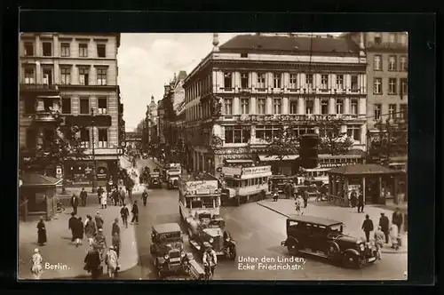 AK Berlin, Unter den Linden, Ecke Friedrichstr.