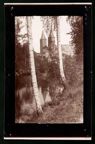 Fotografie Brück & Sohn Meissen, Ansicht Rochlitz i. Sa., Blick aus dem Wald nach dem Schloss Rochlitz