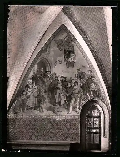Fotografie Brück & Sohn Meissen, Ansicht Meissen i. Sa., altes Wandgemälde des Ratskellers in der Albrechtsburg