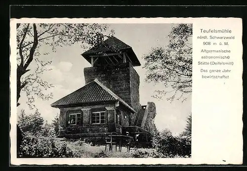 AK Loffenau, Gasthaus Teufelsmühle, Altgermanische astronomische Stätte