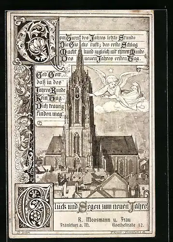 AK Frankfurt /Main, Ein Englein vor dem Dom