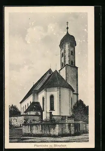 AK Stimpfach, Ortspartie mit der Pfarrkirche