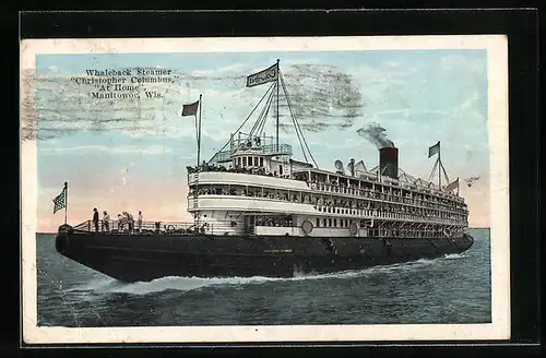 AK Manitowoc, Wis., Whaleback Steamer Christopher Columbus at Home